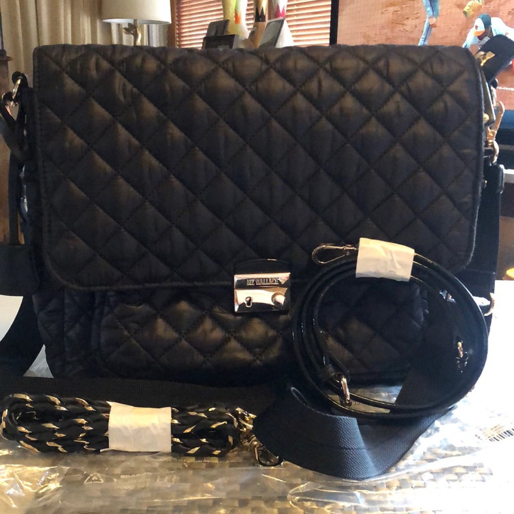 MZ Wallace Black Quilted Crossbody Bag